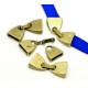 Metall clip / fold over verschluss für flach10mm Draht / Leder Antik Bronze